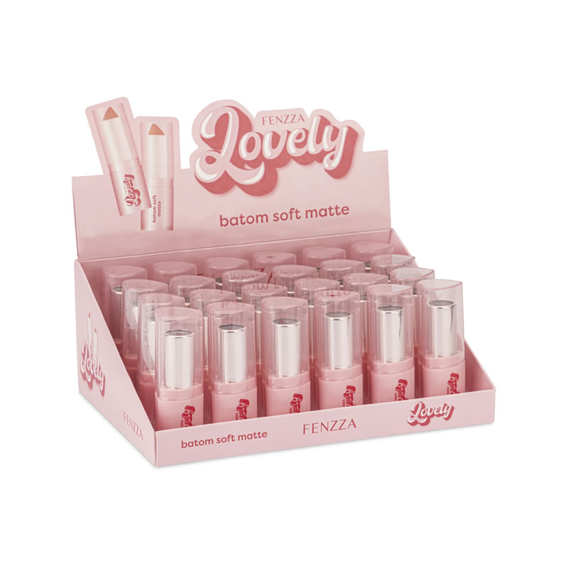 Batom Soft Matte Lovely Fenzza – Box com 24 Unidades