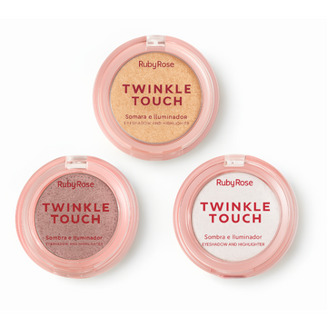 Kit c/ 3 Unidades - Sombra e Iluminador Twinkle Touch | Ruby Rose