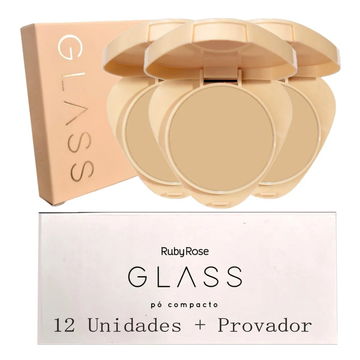 Pó Compacto Facial Glass Ruby Rose – Box com 12 Unidades (GPM10)