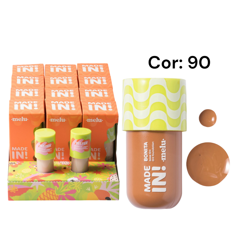 Base Tint Bonita Made In Ruby Rose – Box com 12 Unidades (Cor 90)