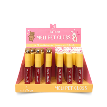 Box c/ 36 Unidades - Lip Gloss Meu Pet Mia Teen | Mia Make