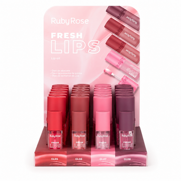 Box Lip Oil Fresh Lips Ruby Rose - 24 Unidades