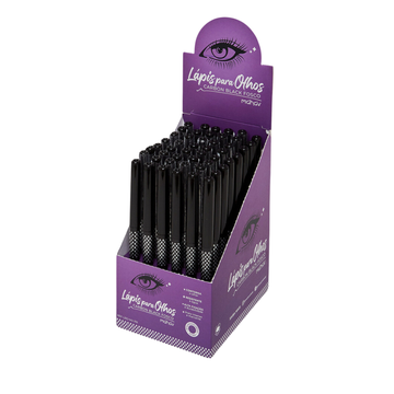 Lápis para Olhos Carbon Black Fosco Mahav – Box com 48 Unidades