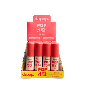 Box c/ 24 Unidades – Pop Stick Blush Matte com Manteiga de Karité e Vitamina E | Dapop R$ 8,30