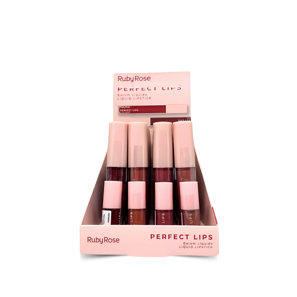 Batom Líquido Perfect Lips Ruby Rose – Box com 24 Unidades