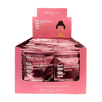 Box c/ 60 Unidades - Máscara Facial Peel Off Rosa Mosqueta | Max Love (R$ 1,00)