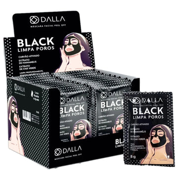 Máscara Facial Peel Off Black Limpa Poros Dalla – Box com 60 Unidades