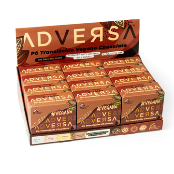 Pó Facial Fixador Vegano Chocolate Adversa – Box com 12 Unidades