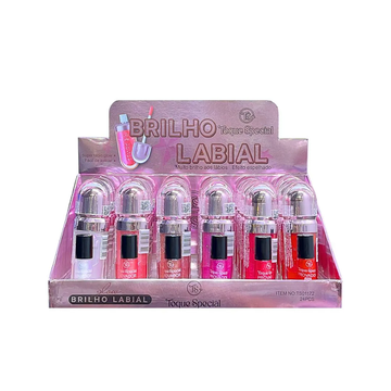 Box C/ 24 Unidades Lip Gloss Beauty Brilhante Impermeável Toque Special R$: 5,49