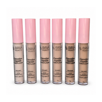 Kit com 06 Unidades Corretivo Líquido Camuflagem Vegano Briá Beauty