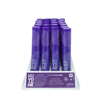 Máscara de Cílios Alonga e Define Max Volume Efeito Cilhão Mahav – Box com 24 Unidades