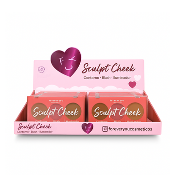 Paleta Trio de Contorno, Blush e Iluminador Forever You – Box com 12 Unidades