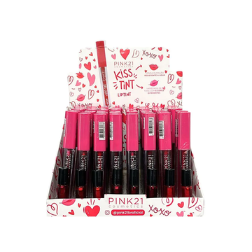 Box Lip Tint Kiss Tint Pink21 Cosmeticos - 48 Unidades