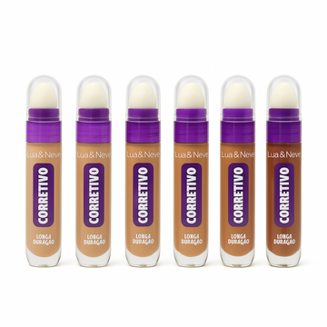 Kit c/ 6 Unidades - Corretivo Longa Duração, Alta cobertura e Resistente a Água | Lua & Neve (R$ 8,30)