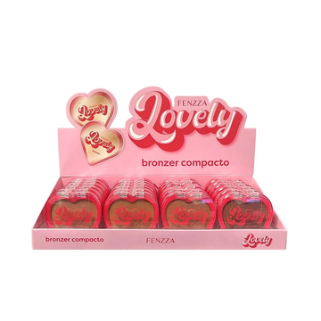 Box C/ 24 Unidades Bronzer Compacto Coração Lovely Fenzza R$: 5,49