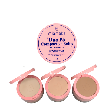 Kit C/ 03 Unidades Duo De Pó Compacto E Solto Antioxidante Mia Make R$: 10,10