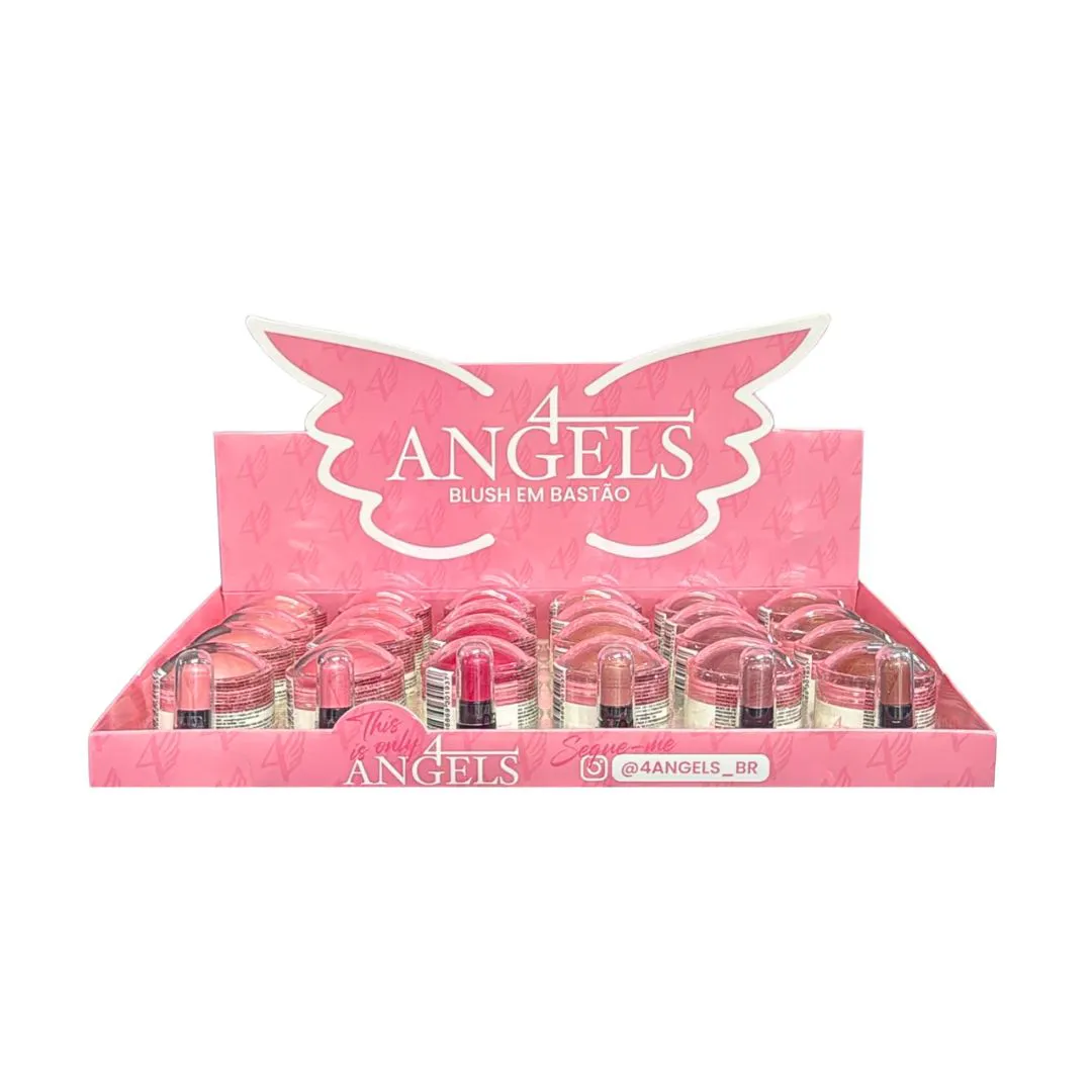 Box Blush em Bastão Bolinha 4 Angels - 24 Unidades