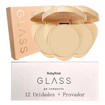 Pó Compacto Glass Ruby Rose – Box com 12 Unidades - (Cor GPL20)