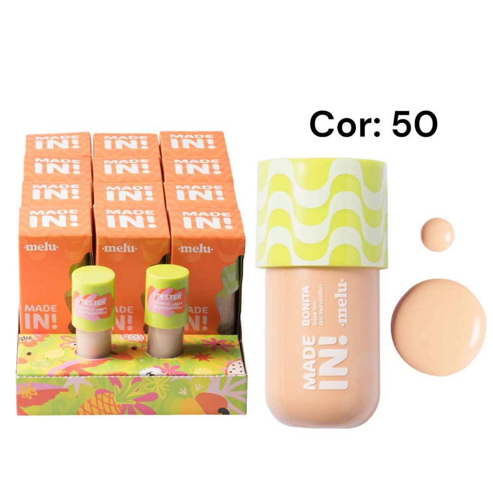 Base Tint Bonita Made In Ruby Rose – Box com 12 Unidades (Cor 50)