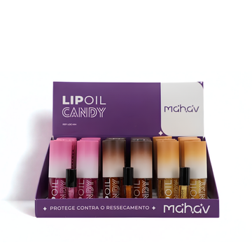 Lip Oil Candy Mahav – Box com 24 Unidades