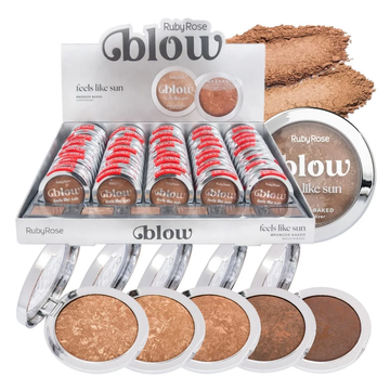 Bronzer Baked Feels Like Sun Blow Ruby Rose - Box com 36 Unidades