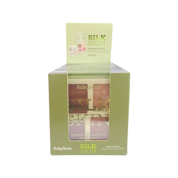 Box C/12 Unidades Paleta Contorno, Blush E Iluminador Perfect Palette Ruby Rose Cor-01 R$: