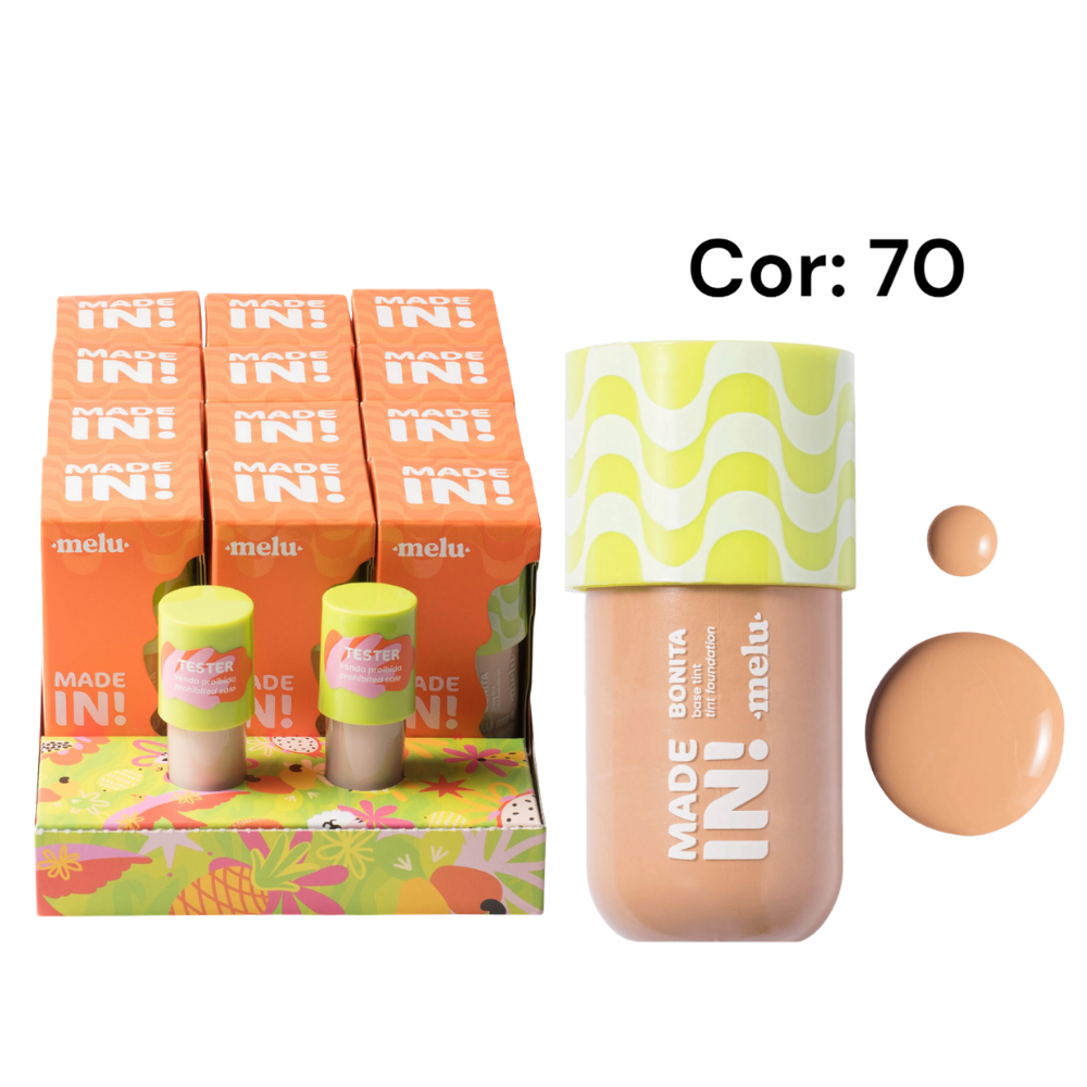 Base Tint Bonita Made In Ruby Rose – Box com 12 Unidades (Cor 70)