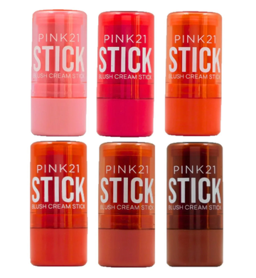 Kit Blush em Bastão Stick Multiuso Pink21 Cosmeticos - 06 Unidades