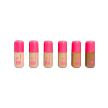Kit C/ 06 Unidades Base Líquida Try Me Foundation Love Rain R$: 12,90
