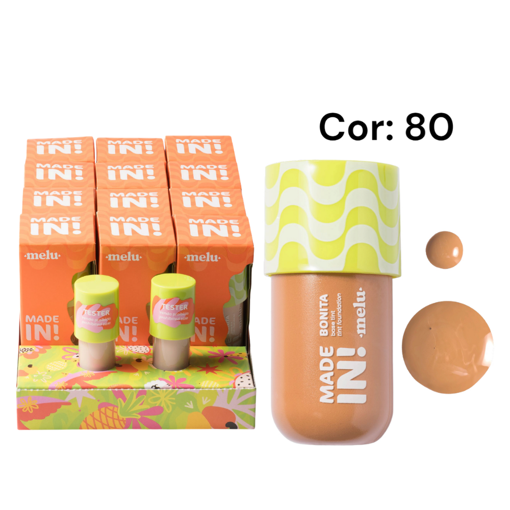 Base Tint Bonita Made In Ruby Rose – Box com 12 Unidades (Cor 80)