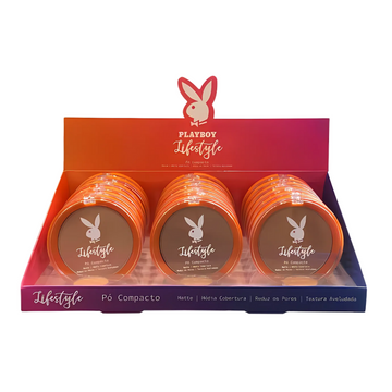 Pó Compacto Lifestyle Collection Playboy (Box B) – Box com 18 Unidades