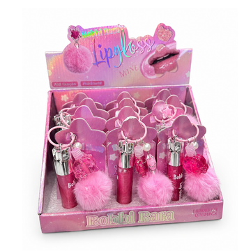 Box Lipy Gloss Shine Chaveiro Bobbi Rara - 12 Unidades
