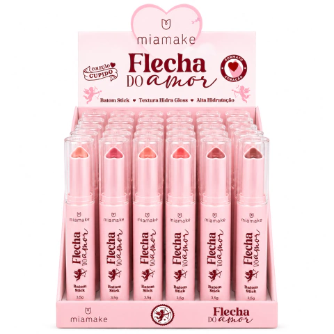 Box Batom Stick Flecha do Amor Mia Make - 36 Unidades