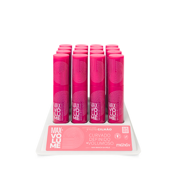 Máscara de Cílios Curva e Define Max Volume Efeito Cilhão Mahav – Box com 24 Unidades