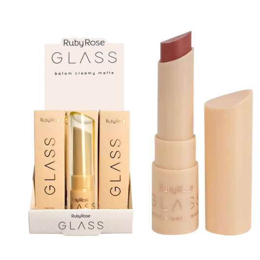 Batom Líquido Ruby Rose Glass Creamy Matte – Box com 12 Unidades (Cor 05)