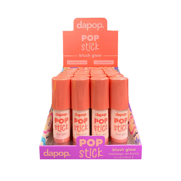 Pop Stick Blush Glow com Manteiga de Karité e Vitamina E Dapop – Box com 24 Unidades