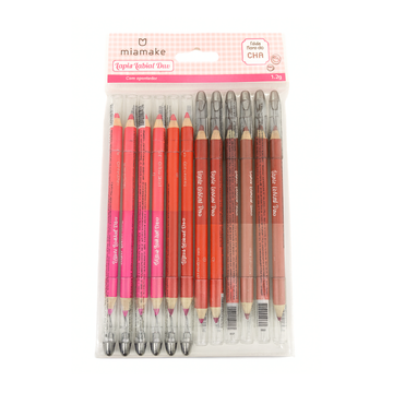 Lápis Labial Duo Coleção Hora do Chá Mia Make – Box com 12 Unidades