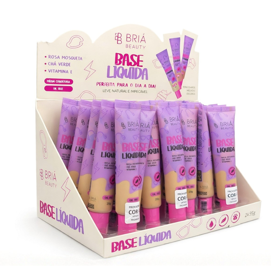 Base Líquida Oil-Free Briá Beauty – Box com 24 Unidades (Box B)