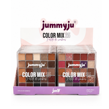 Box Paleta de Sombras Color Mix 25 Jummyju - 12 Unidades