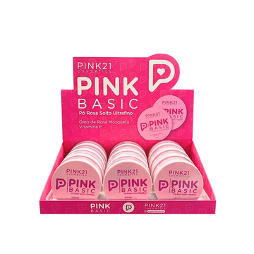 Box Pó Rosa Solto Ultra Fino Pink21 Cosmeticos - 12 Unidades