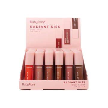 Box c/ 36 Unidades - Lip Gloss Labial Radiant Kiss | Ruby Rose (R$ 7,33)