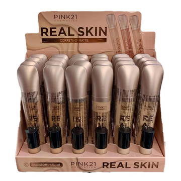 Box Corretivo Matte Real Skin Pink21 Cosmeticos - 24 Unidades