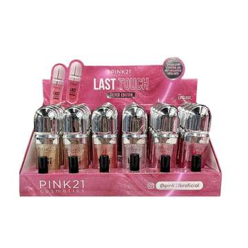 Box Lip Gloss Last Touch Diamond Edition Pink21 Cosmeticos - 24 Unidades