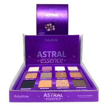 Paleta de Sombras Astral Essence Ruby Rose – Box com 12 Unidades