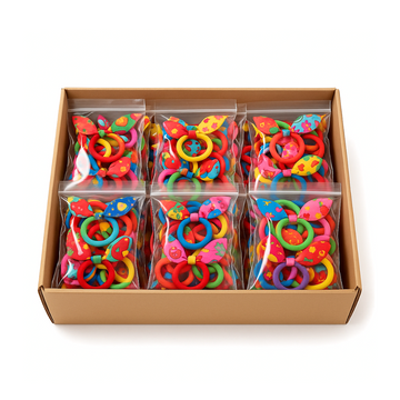 Box C/10 Pacotes Xuxas Para Cabelo Com Laço NZA R$ 14,50