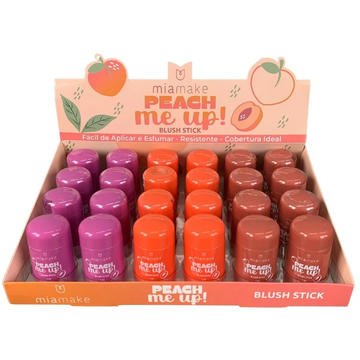 Box C/ 24 Unidades Blush Stick Peach Me Up! Mia Make R$: 6,49