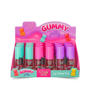 Lip Shine Tint Gummy Jelly City Girls – Box com 24 Unidades
