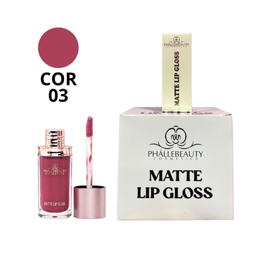 Box Lip Gloss Matte Phallebeauty Cor 03- 12 Unidades