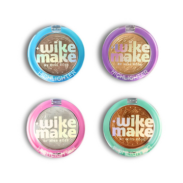 Kit c/ 4 Unidades - Iluminador Compacto Highlighter | Wike Make