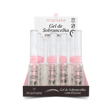 Gel de Sobrancelha com Escova Mia Make – Box com 24 Unidades